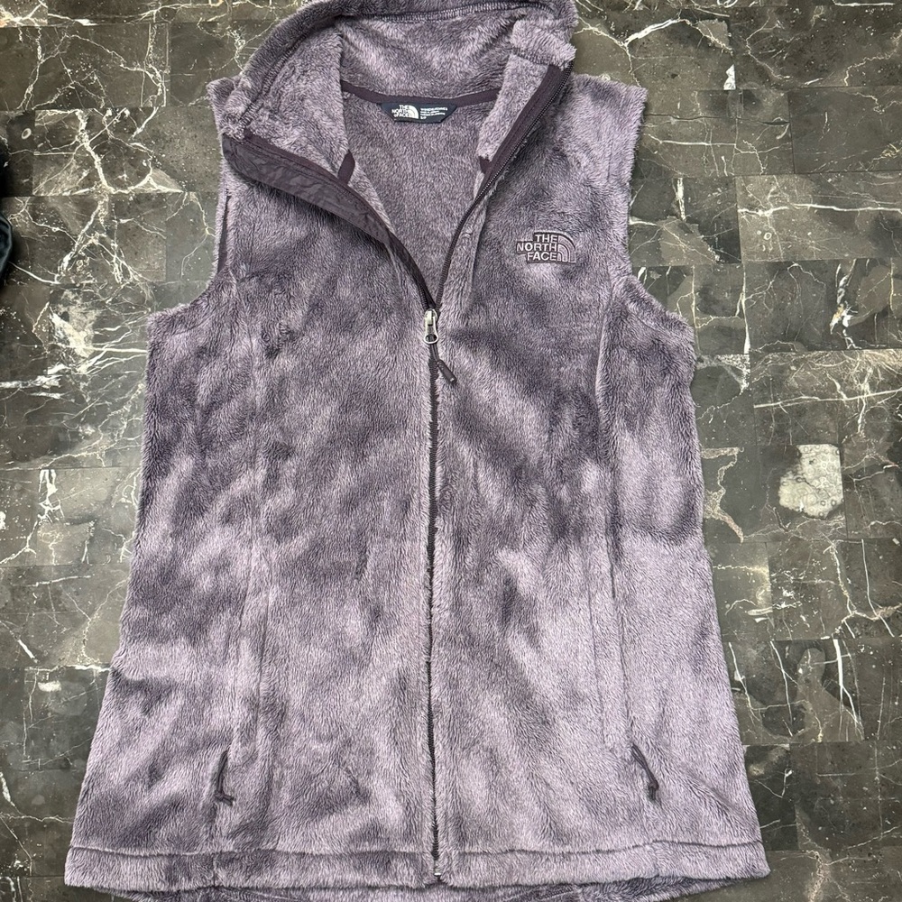 The North Face Vest Womens Small Purple Fleece Pockets Full Zip Jacket Casual
